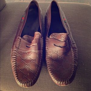 Gucci Embossed Leather Slip-on’s